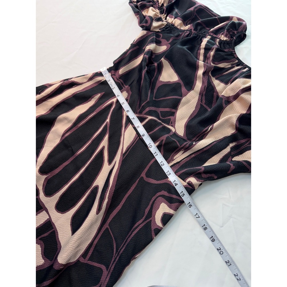 Ted Baker Gilliaa Abstract Print Fit n Flare Mini Dress Puff Sleeves Whimsigoth - Picture 10 of 12